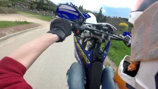 On prend les chemins a 3   Sherco Yamaha Gilera   CHUTE [upl. by Aicatsana]