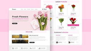 Create A Responsive ECommerce Flower Shop Website Design Using Pure HTML amp CSS Only [upl. by Codi141]