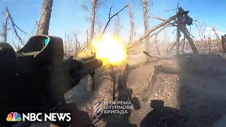 Dramatic battle video shows Ukrainian raid on Russian trenches near Bakhmut [upl. by Arahahs]