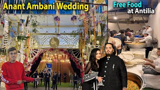 Anant Ambani House Antilia Decorated for Wedding 😍  Ambanis Organise Free Bhandara [upl. by Nauqel]