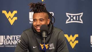 WVU Basketball Josiah Harris Press Conference  Oct 10 2023 [upl. by Yrallih]