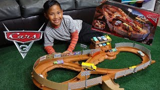 Disney Cars 3 Thunder Hollow Criss Cross Track Set Toy Unboxing [upl. by Kalvn]