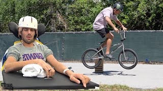 Paralyzed BMX Rider Relearning How to quotBUNNY HOPquot His Bike Again [upl. by Reifnnej]