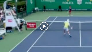 Tennis Marc Polmans player disqualified for smashing ball into umpire’s face on match point [upl. by Eey]