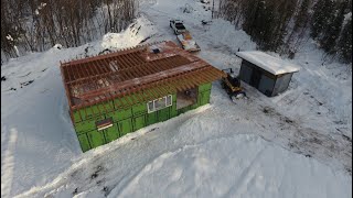 Got more snow up in Alaska Snow makes more work amp slows down Cabin construction progress [upl. by Oigroeg552]