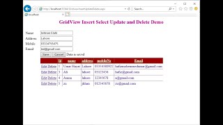 gridview CRUD operation  delete aspnet gridview row with sweet alert confirmation  AspNet [upl. by Ontina]