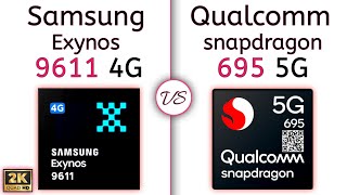 SAMSUNG Exynos 9611 vs QUALCOMM Snapdragon 695  TECH TO BD [upl. by Aimahc]