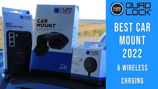 Quad Lock Car Mount and Wireless Charging Adapter  Best CellMobile Phone Mount 2022 [upl. by Ytsirc71]