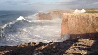 Hercules 2014 Huge waves in Sagres Portugal Cabo São Vicente 6114 [upl. by Arodoeht793]