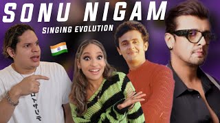 Waleska amp Efra react to Sonu Nigam Singing Evolution 9 Years To 50 Years Old [upl. by Oslec]