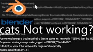 CATS plugin not installing on blender FIX [upl. by Comethuauc716]