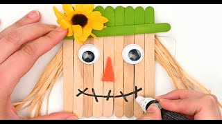 Popsicle Stick Scarecrow  Fall Popsicle Stick Craft [upl. by Margie761]