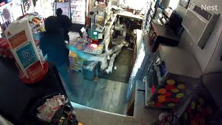 Men use sledgehammer to break into gas station steal cigarettes lottery tickets [upl. by Lamphere]