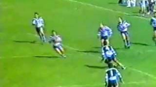 Steve OBrien Try 2 1986 Rd 2 Canterbury v Cronulla at Belmore [upl. by Anhavas305]