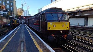 47746 and 45596 Bahamas arriving at London Victoria with the ECS for The Armistice Kentish Belle [upl. by Elpmid131]