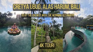 Cretya Ubud  Alas Harum Bali  4K tour  Beat the crowds at Balis best day club [upl. by Attenwad866]