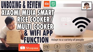 XIAOMI MIJIA SMART RICE COOKER MULTI COOKER WIFI APP MULTI FUNCTION 16L UNBOXINGREVIEW SHOPEE [upl. by Erreipnaej332]