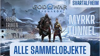 God of War Ragnarök  MYRKR TUNNEL Alle Sammelobjekte finden RabenTruhenArtefakte [upl. by Esiuqram]