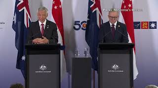 Joint Press Conference between PM Lee Hsien Loong and Australia PM Anthony Albanese [upl. by Votaw]