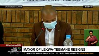 Mayor of LekwaTeemane resigns [upl. by Dolorita]