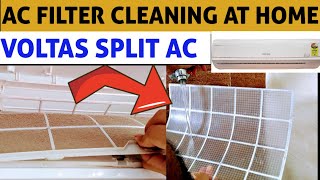 AC FILTER CLEANING STEP BY STEP AT HOME  VOLTAS SPLIT AC FILTER CLEANING  DIY [upl. by Powers]