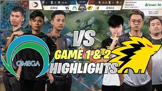 BANE CORE ALDOUS NI KELRA  OMEGA ESPORTS vs ONIC PH GAME 1 amp 2 HIGHLIGHTS  MPL PH [upl. by Retsub]