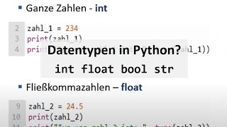 Datentypen in Python [upl. by Berwick]