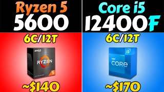 Ryzen 5 5600 vs i512400F  Updated Benchmarks in 2023 [upl. by Malinin]