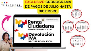 🟢Calendario de Pagos Julio a Diciembre Acumulados Devolución IVA y Renta Ciudadana VER Yo Emprendo [upl. by Babette]