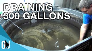 588 TIMELAPSE Draining 300 Gallon Turtle Stock Tank  Update Monday [upl. by Notsehc]