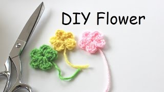 How to Crochet a Simple Flower  Easy Crochet Flower Appliqué  Small Crochet Flowers  Quick Craft￼ [upl. by Auqinu26]