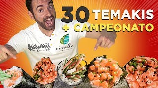 Desafio dos 30 Temakis 42kg 6700kcal Campeonato R1000 [upl. by Ellehcin529]