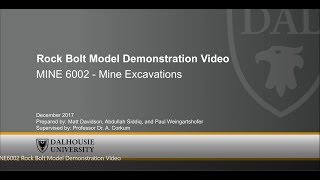 Demonstration of Rock Bolt Stabilization [upl. by Arabel]