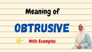 Daily vocabulary  Obtrusive Meaning  Vocabgram [upl. by Esra]