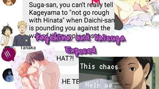 2 am chaosKagehina amp Daisuga exposed Haikyuu texts [upl. by Oicnerolf925]