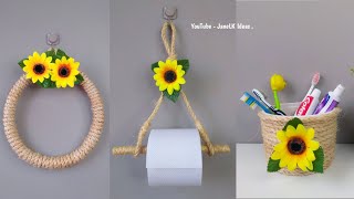 Juego De Baño Con Soga de Cabuya  Manualidades Fáciles  Diy Porta cepillos de dientes artesanato [upl. by Atsiuqal]