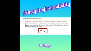 Principle of reversibility of light [upl. by Dawkins826]