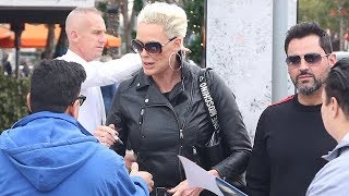 Brigitte Nielsen Asked If She Still Talks To Flavor Flav [upl. by Surtemed568]