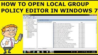 How To Open Local Group Policy Editor gpedit msc On Windows 7 [upl. by Eirrek960]