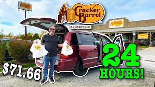 Eating at Cracker Barrel for 24 Hours ★ Stealth Camping ★ [upl. by Rurik]