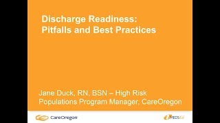 Transitional Care Discharge Planning  CareOregon MEDS Ed seminar 28 [upl. by Audley760]