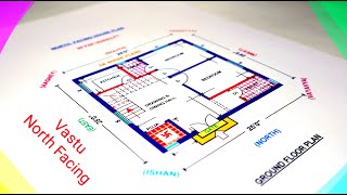 Vastu North Facing House Plan With Interior 25 X 25  625 SqFt  69 SqYds  Explain In Detail [upl. by Brockwell]