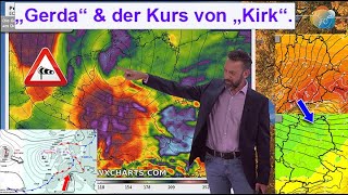 Tief quotGerdaquot amp der Kurs von ExHurrikan quotKirkquot Erst warm dann kalt Wettervorhersage 07131024 [upl. by Feriga]