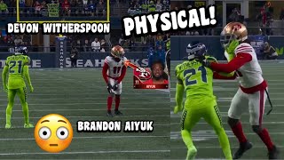 Brandon Aiyuk amp Deebo Samuel Vs Devon Witherspoon 😳🔥 49ers Vs Seahawks 2023 WR Vs CB [upl. by Dihaz]