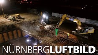 Nächtlicher Autobahnbrückenabriss mit dem „BrückenKiller“ am Autobahnkreuz FürthErlangen [upl. by Adieno]