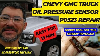 Replace chevy gmc oil pressure sensor the easy way secret tool revealed [upl. by Tracay]