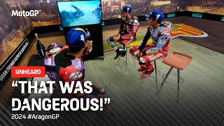 The Top 3 react to Alex and Peccos crash 👀  2024 AragonGP UNHEARD [upl. by Wehrle]