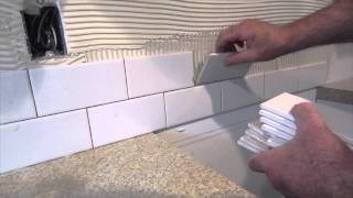 How to install a simple subway tile kitchen backsplash [upl. by Schwejda]