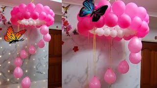 How to make Balloon jhoomar  easy decoration ideas at home  balloon decoration jhumar [upl. by Eveivenej]