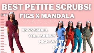 BEST Petite Scrubs  Figs  Mandala Review  Loving the Yola Skinny High Waist [upl. by Pierro]